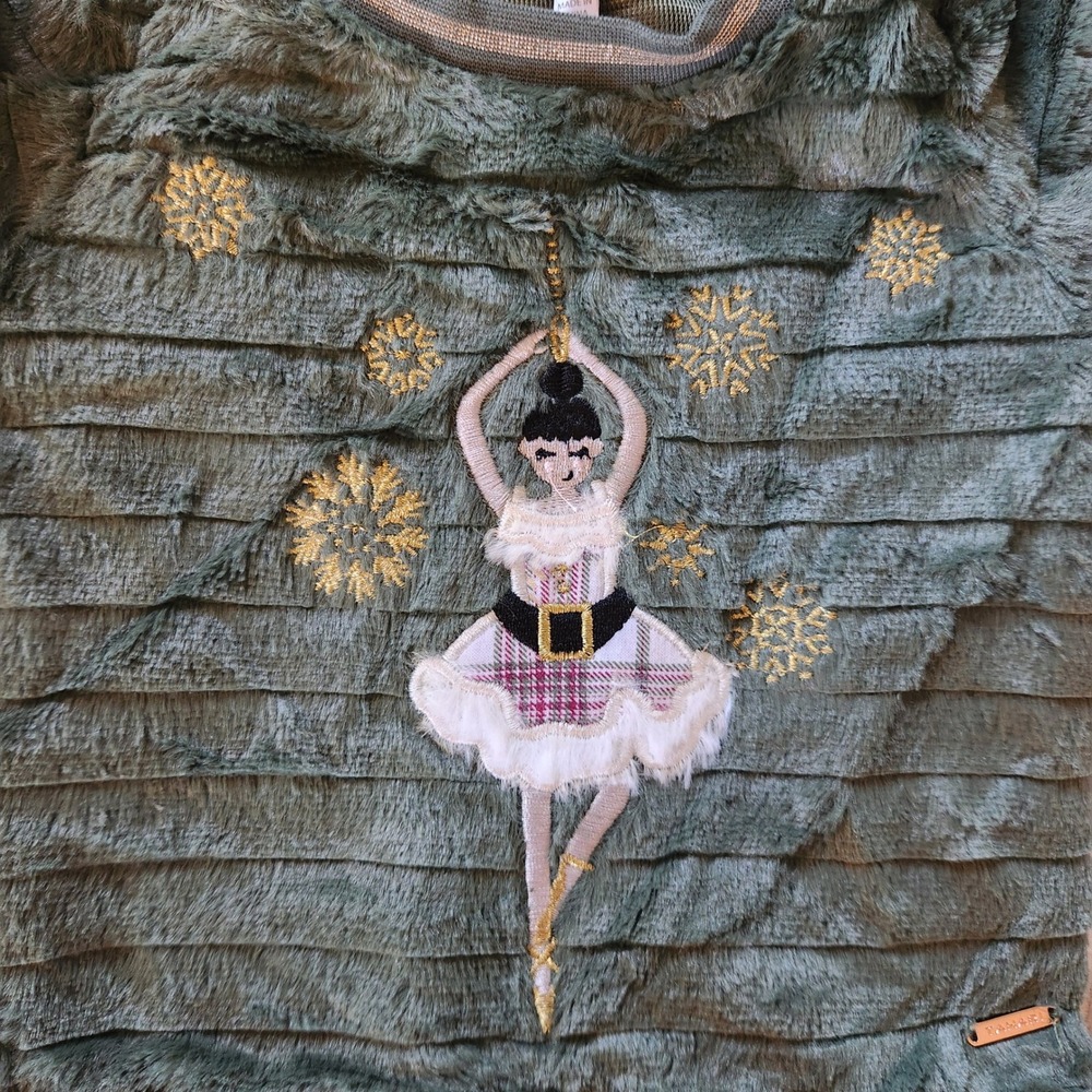 Tahari Girl Nutcracker Ballet Dancer Snowflake Faux‎ Fur Long Sleeve Top 2T New